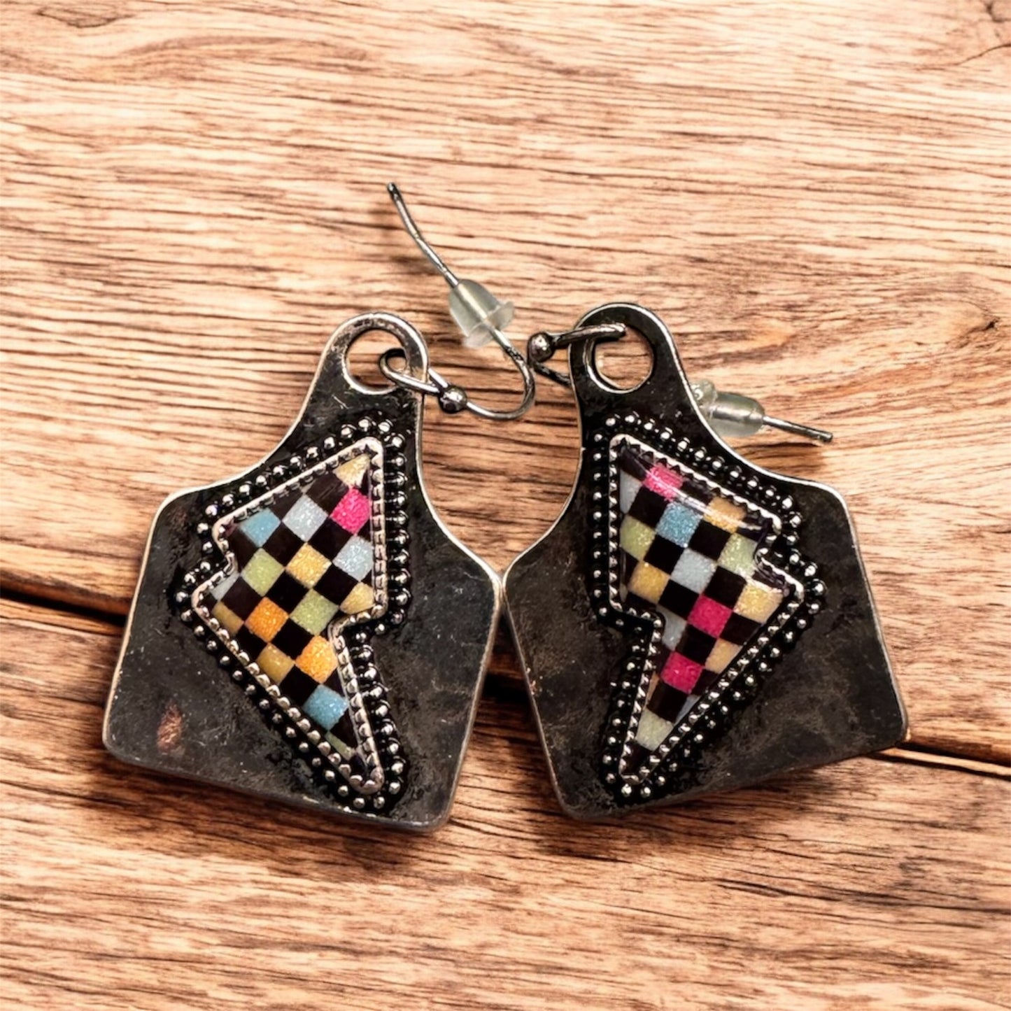 Ear tag/lightning bolt earring