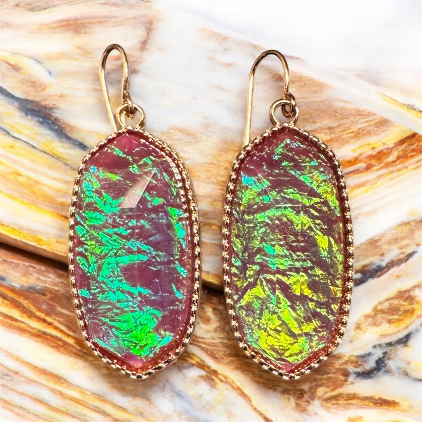 Aurora borealis earrings